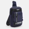 Текстильная мужская сумка-слинг синего цвета с принтом Monsen 71531 - 2