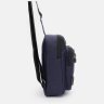 Текстильная мужская сумка-слинг синего цвета с принтом Monsen 71531 - 4