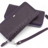 Фирменный женский кожаный кошелек пурпурного цвета на молнии ST Leather Accessories (17444) - 5