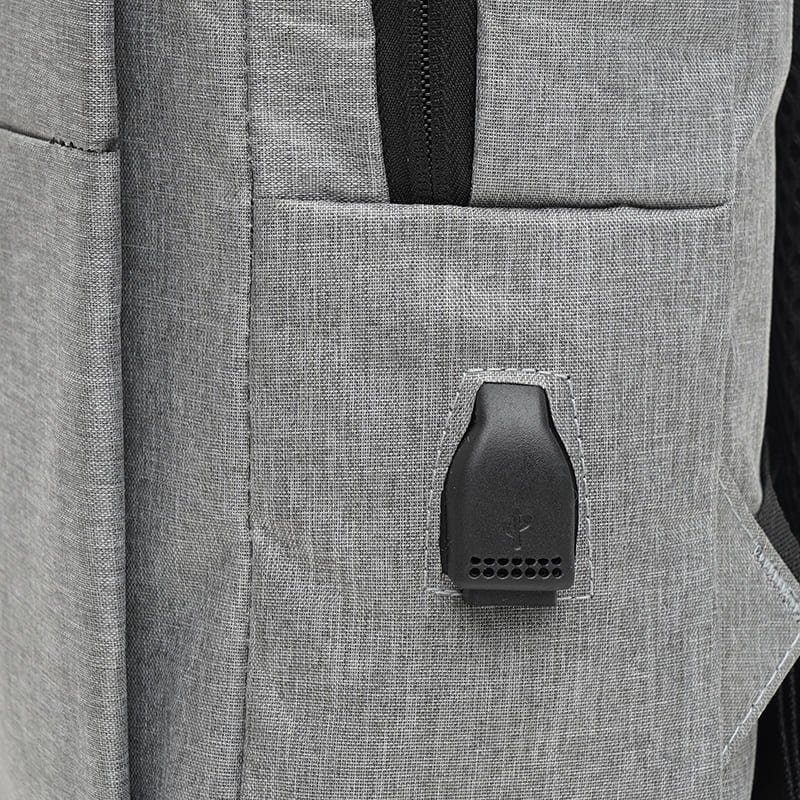 Серый мужской текстильный рюкзак с сумкой в комплекте Monsen (56231)
