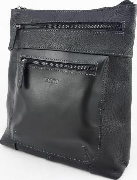 Стильная сумка планшет из двух видов кожи черного цвета VATTO (11773)