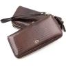 Лаковый коричневый кошелек с золотистой молнией ST Leather (16321) - 1