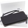 Мужской кошелек-клатч из натуральной кожи черного цвета на змейке ST Leather 1767431 - 9