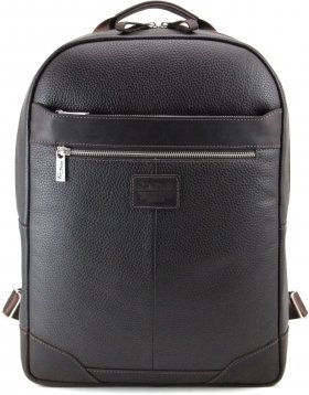 Коричневий чоловічий рюкзак з натуральної шкіри під ноутбук Tom Stone (10952) - 2