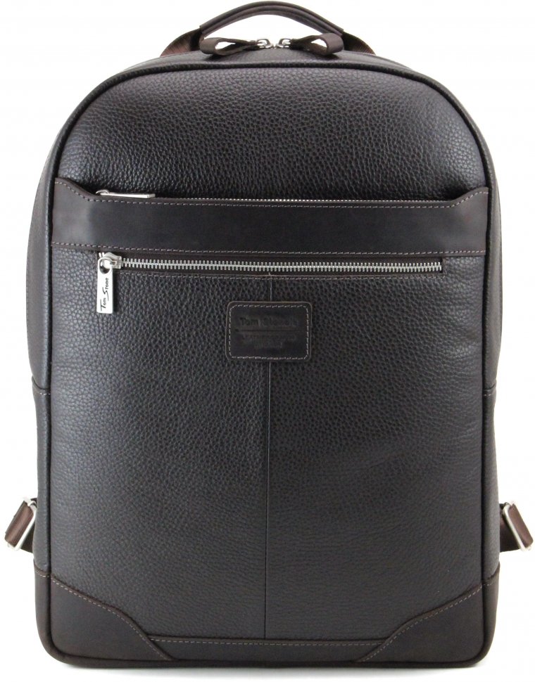 Коричневий чоловічий рюкзак з натуральної шкіри під ноутбук Tom Stone (10952)