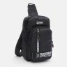 Черная повседневная мужская сумка-слинг из текстиля с принтом Monsen 71532 - 2