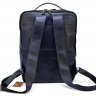 Кожаный городской рюкзак синего цвета из натуральной кожи с отделением под ноутбук TARWA (19860) - 6