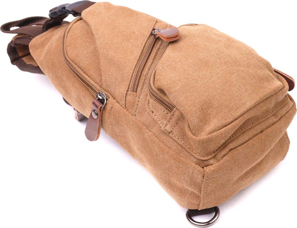 Текстильная мужская сумка-рюкзак через плечо с USB кабелем Vintage (2421222)