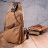 Текстильная мужская сумка-рюкзак через плечо с USB кабелем Vintage (2421222) - 7