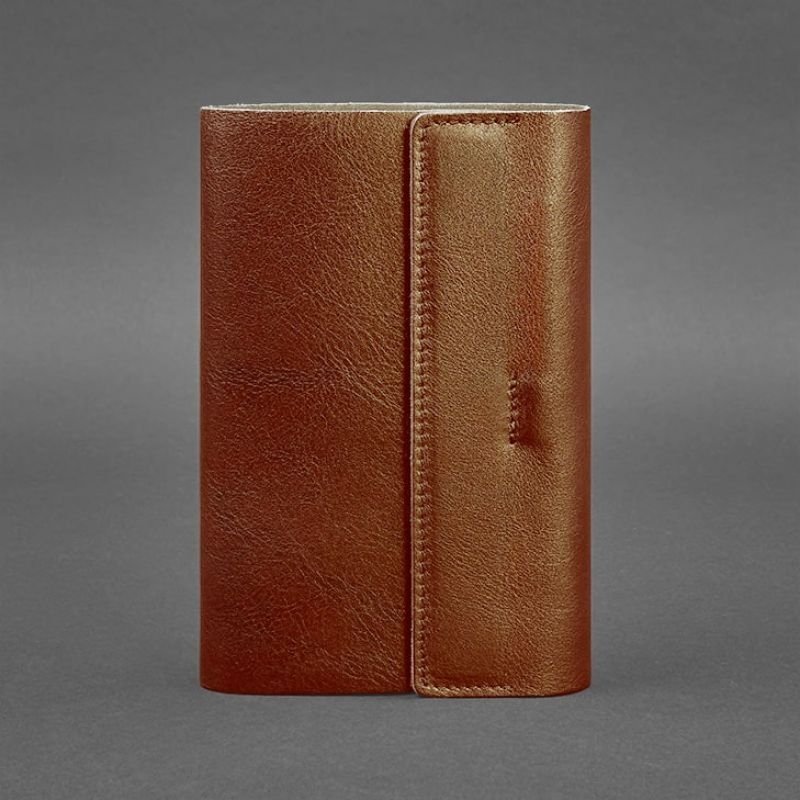 Кожаный блокнот (софт-бук) светло-коричневого цвета на магнитах BlankNote (14132)