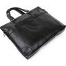 Деловая черная мужская сумка из кожзаменителя с ручками Vintage (20515) - 4