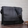 Мужская черная сумка-мессенджер в деловом стиле из натуральной кожи SHVIGEL (11106) - 6
