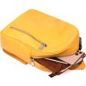 Яркий женский рюкзак желтого цвета из натуральной кожи Shvigel (16321) - 5