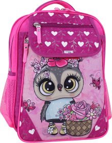 Стильный школьный рюкзак для девочки из текстиля с совой Bagland (55532)