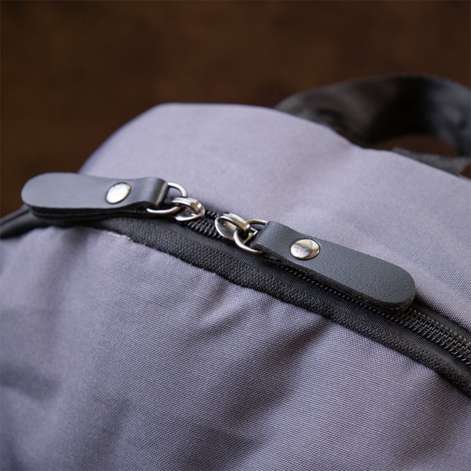 Серый рюкзак из текстиля на молнии Vintage (20628)