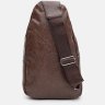 Чоловіча вертикальна сумка-рюкзак коричневого кольору зі шкірозамінника Monsen (22107) - 3