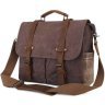 Коричневая сумка-портфель на плечо из текстиля Vintage (20116) - 2