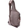 Серая мужская сумка-слинг крупного размера из плотного текстиля Vintage 2422442 - 2
