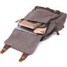 Серая мужская сумка-слинг крупного размера из плотного текстиля Vintage 2422442 - 6