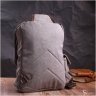 Серая мужская сумка-слинг крупного размера из плотного текстиля Vintage 2422442 - 8