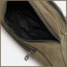 Большая текстильная мужская сумка-бананка на пояс зеленого цвета Monsen 71533 - 5