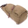 Оливковая мужская сумка через плечо из плотного текстиля с USB кабелем - Vintage (2421223) - 3