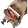 Оливковая мужская сумка через плечо из плотного текстиля с USB кабелем - Vintage (2421223) - 5