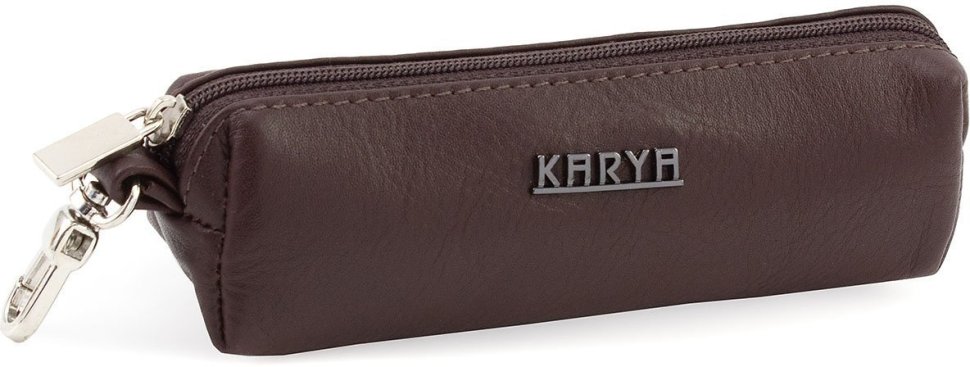 Фирменная ключница коричневого цвета из натуральной кожи - KARYA (40037)