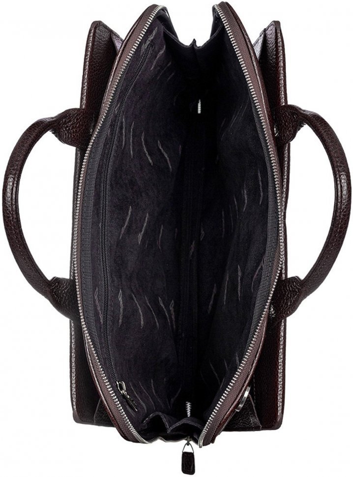 Классическая кожаная сумка под ноутбук и документы коричневого цвета Desisan (910-09)