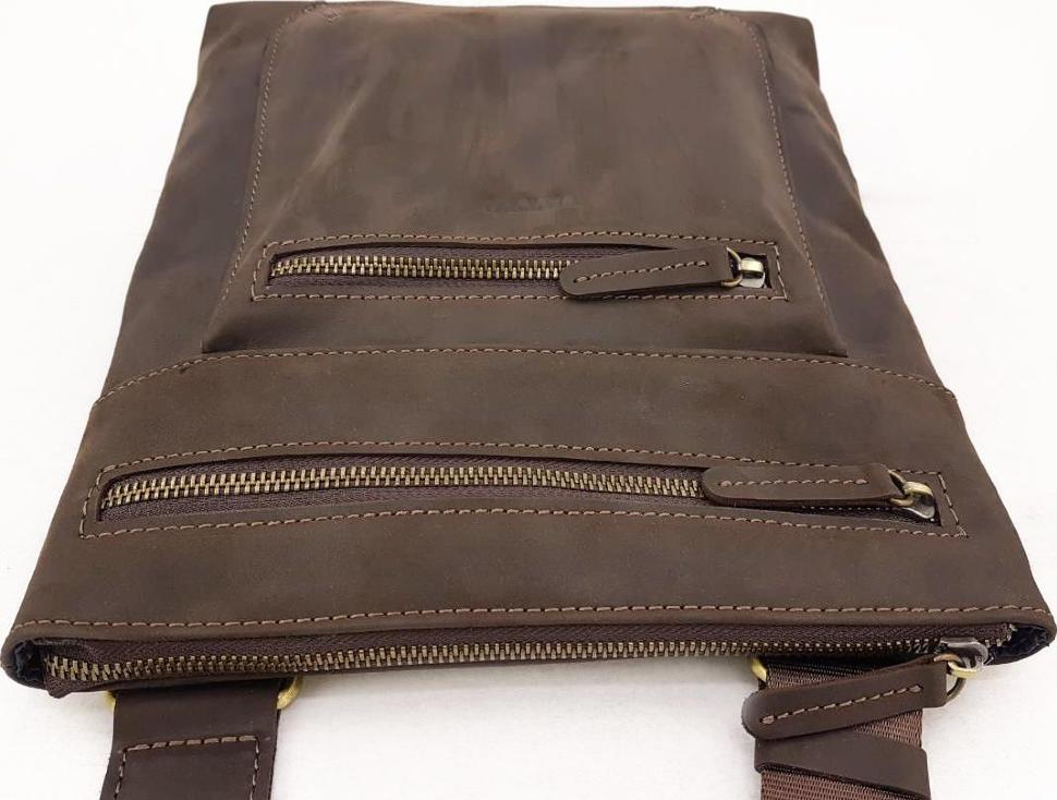 Кожаная наплечная сумка коричневого цвета VATTO (11775)