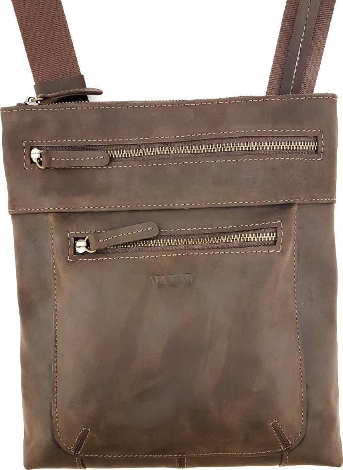 Кожаная наплечная сумка коричневого цвета VATTO (11775)