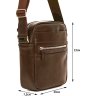 Компактная мужская сумка коричневого цвета с плечевым ремнем VATTO (12074) - 4