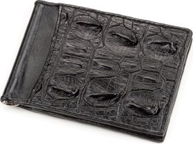 Зажим для денег из натуральной кожи крокодила черного цвета CROCODILE LEATHER (024-18169)