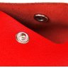Женская кожаная тревел-косметичка красного цвета с клапаном на кнопках Shvigel (2416421) - 5