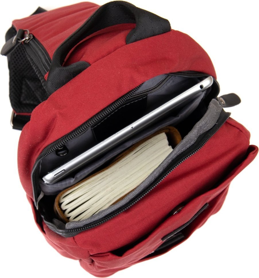 Красная сумка-слинг через плечо из нейлона Vintage (20629)