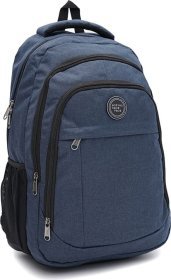 Синій чоловічий рюкзак з поліестеру на три відділення Aoking (59133)