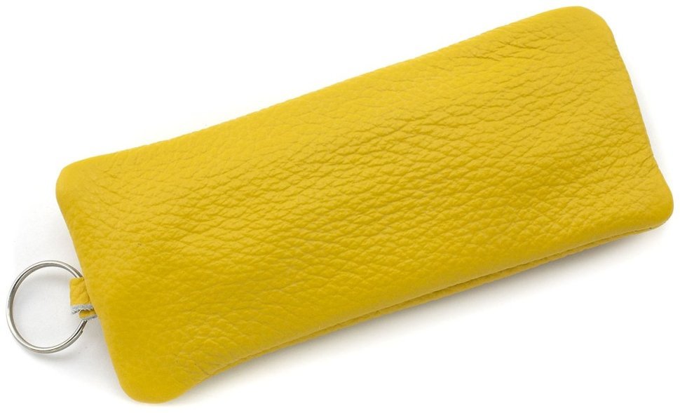 Желтая женская ключница крупного размера из натуральной кожи флотар ST Leather 70834