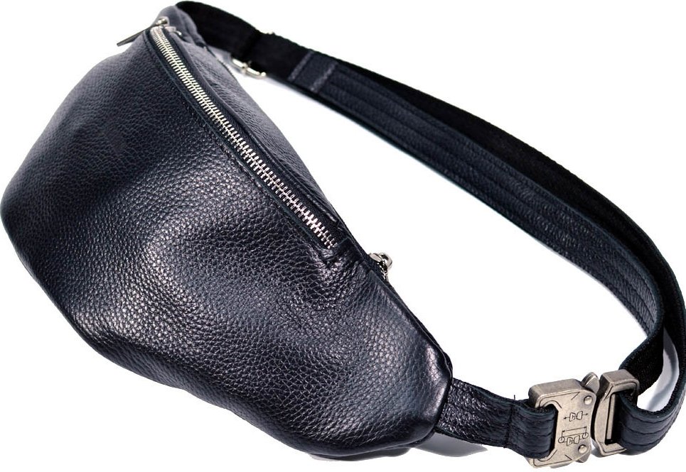 Черная сумка на пояс из натуральной кожи флотар TARWA (21649)