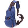 Мужская сумка через плечо из синего текстиля с USB кабелем - Vintage (2421224) - 1
