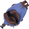 Мужская сумка через плечо из синего текстиля с USB кабелем - Vintage (2421224) - 4
