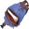 Мужская сумка через плечо из синего текстиля с USB кабелем - Vintage (2421224) - 5