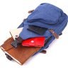 Мужская сумка через плечо из синего текстиля с USB кабелем - Vintage (2421224) - 6