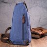 Мужская сумка через плечо из синего текстиля с USB кабелем - Vintage (2421224) - 8