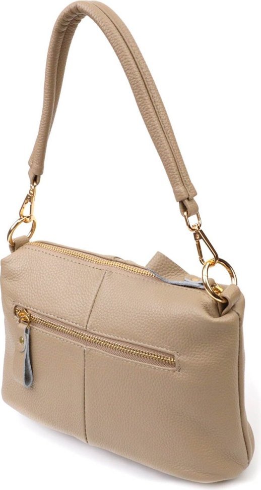 Бежевая женская сумка из натуральной кожи с одной лямкой Vintage (2422084)