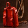 Кожаный женский рюкзак красного цвета в винтажном стиле Shvigel (16327) - 8