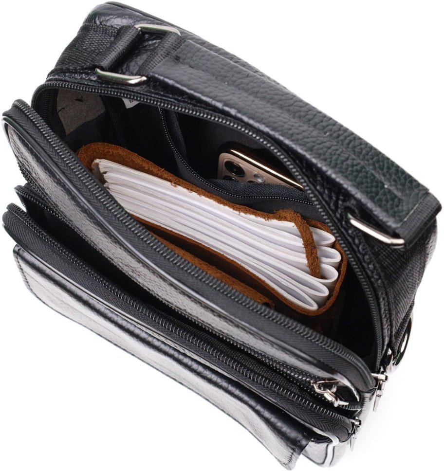 Кожаная мужская сумка-барсетка вертикального типа с ручкой Vintage 2421953