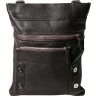 Коричневая кожаная сумка на плечо вертикального типа для мужчин Vip Collection (21097) - 2