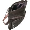 Коричневая кожаная сумка на плечо вертикального типа для мужчин Vip Collection (21097) - 6