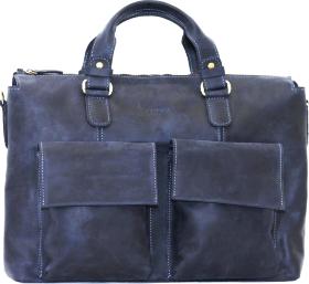 Большая мужская сумка из винтажной кожи с карманами VATTO (11975)