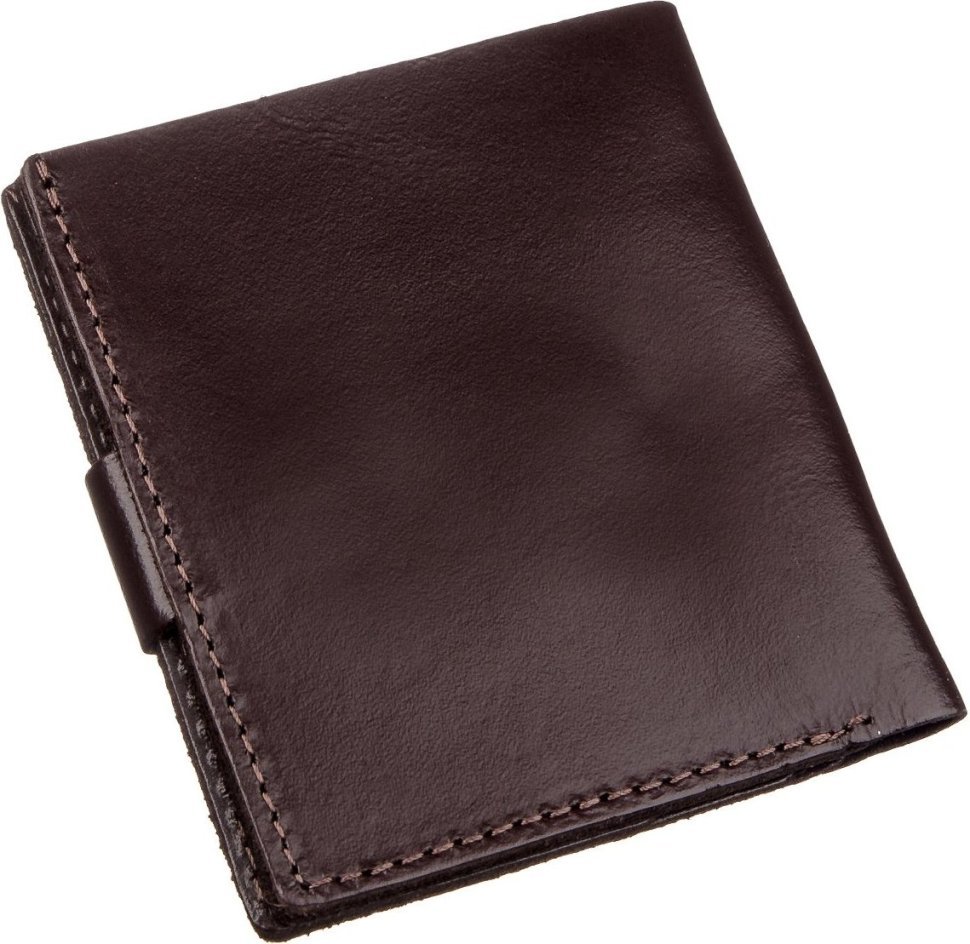 Темно-коричневое повседневное мужское портмоне с монетницей из натуральной кожи SHVIGEL (2416218)